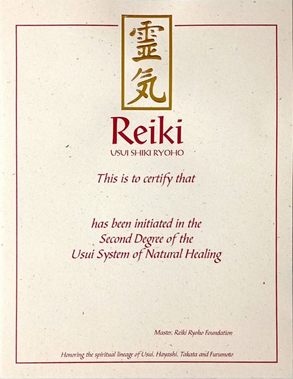 Reiki 2 certificaat
